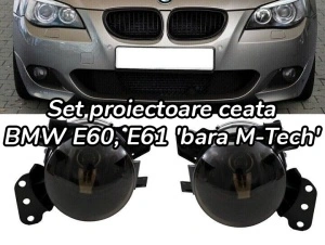 Proiectoare ceata 'bara M-Tech M-Sport' BMW E60 E61 fumuriu