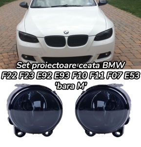 Proiectoare ceata BMW F22 F23 E92 E93 F10 F11 F07 E53 'bara M' fumuriu