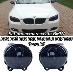 Proiectoare ceata BMW F22 F23 E92 E93 F10 F11 F07 E53 'bara M' fumuriu