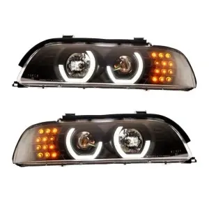 Set faruri BMW E39 3D Angel Eyes negru - Img 4