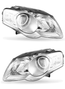 Set faruri VW Passat B6 3C look crom cu lupa
