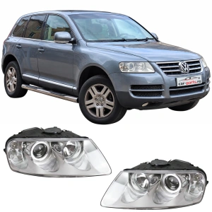 Set faruri VW Touareg (2002 - 2006) cu lupa
