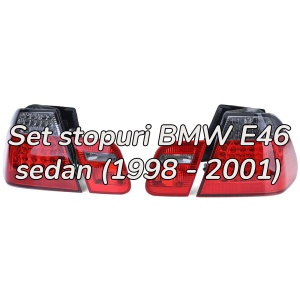 Stopuri BMW E46 NFL sedan LED rosu fumuriu