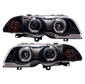 Faruri BMW E46 NFL Angel Eyes negru - Img 2