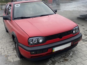Faruri VW Golf 3 Angel Eyes look negru cu lupa - Img 6