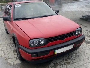 Faruri VW Golf 3 Angel Eyes look negru cu lupa - Img 6