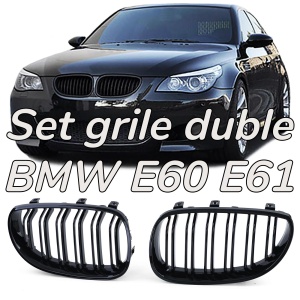 Grila dubla BMW E60 E61 M-LOOK negru lucios