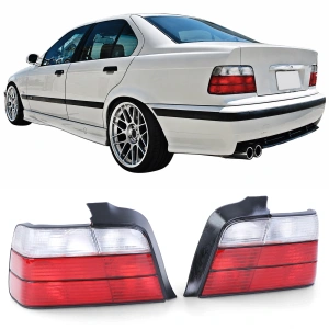 Stopuri BMW E36 sedan rosu alb