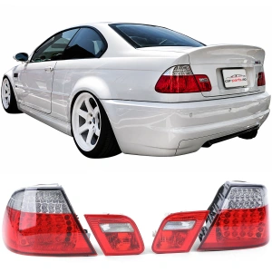 Stopuri BMW E46 coupe NFL LED rosu clar