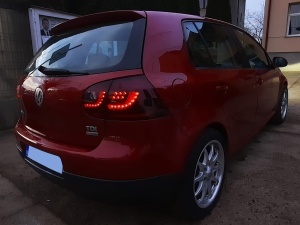 Stopuri VW Golf 5 hatchback Dark Red Cherry rosu fumuriu LED - Img 6