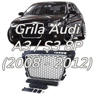 Grila Audi A3 8P (2008 - 2012) 'RS Style' crom negru PDC