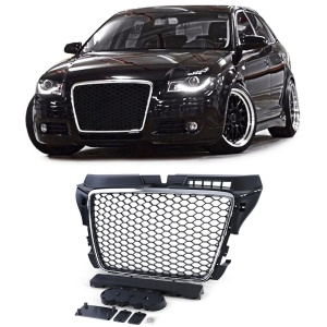 Grila Audi A3 8P (2008 - 2012) 'RS Style' crom negru PDC - Img 2