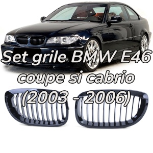 Grila BMW E46 coupe cabrio FL FACELIFT negru lucios