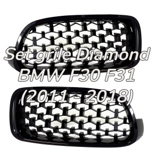 Grila BMW F30 F31 DIAMOND look negru lucios