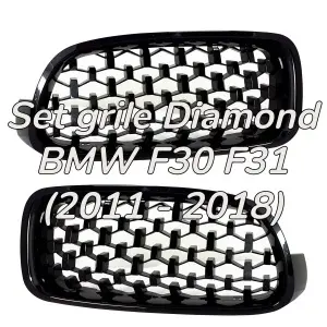 Grila BMW F30 F31 DIAMOND look negru lucios