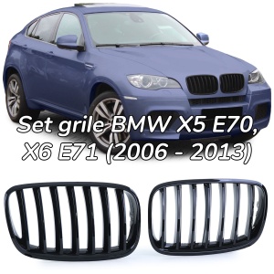 Grila BMW X5 E70 X6 E71 negru lucios