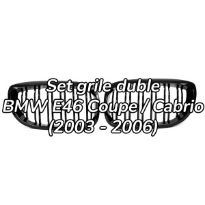 Grila dubla BMW E46 coupe cabrio FL M-LOOK negru lucios