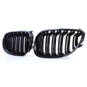 Grila dubla BMW E60 E61 M-LOOK negru lucios - Img 3