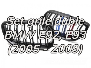 Grila dubla BMW E92 E93 NFL M-Power negru lucios