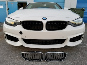 Grila dubla BMW F30 F31 M-LOOK negru lucios - Img 4