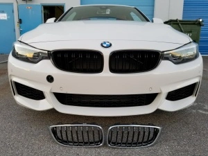 Grila dubla BMW F30 F31 M-LOOK negru lucios - Img 4