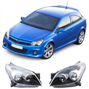 Set faruri Opel Astra H, GTC, Twintop look negru