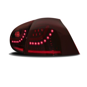 Stopuri VW Golf 5 hatchback Dark Red Cherry rosu fumuriu LED - Img 3