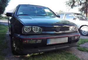 Faruri VW Golf 3 Angel Eyes look negru - Img 5