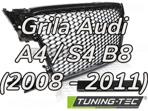Grila Audi A4 S4 B8 (2008 - 2011) 'RS Style' negru lucios