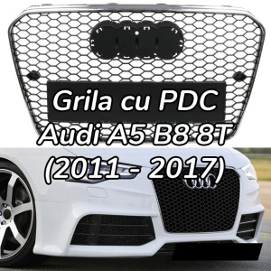 Grila Audi A5 B8 8T (2011 - 2016) 'RS Style' crom negru PDC - Img 1