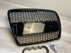 Grila Audi A6 C6 (2004 - 2008) 'RS Style' negru lucios PDC - Img 6