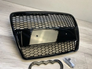 Grila Audi A6 C6 (2004 - 2008) 'RS Style' negru lucios PDC - Img 6