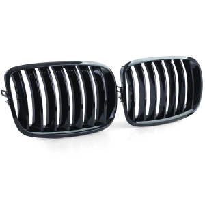 Grila BMW X5 E70, X6 E71 negru lucios - Img 3