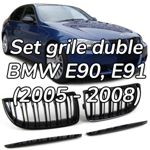 Grila dubla BMW E90 E91 NFL M-LOOK negru lucios