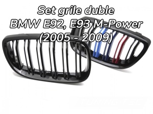 Grila dubla BMW E92 E93 NFL M-Power negru lucios