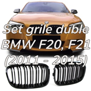 Grila dubla BMW F20 F21 NFL (2011 - 2015) M-LOOK negru lucios