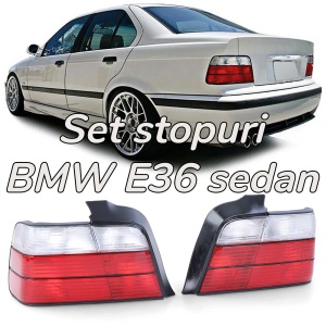Stopuri BMW E36 sedan rosu alb