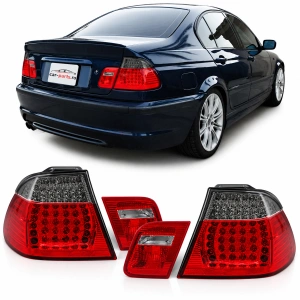 Stopuri BMW E46 FL sedan rosu fumuriu LED