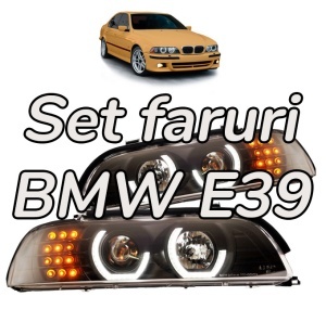 Faruri BMW E39 3D Angel Eyes negru