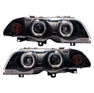 Faruri BMW E46 NFL Angel Eyes negru - Img 3