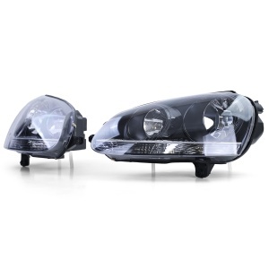 Faruri VW Golf 5 Jetta look negru - Img 3