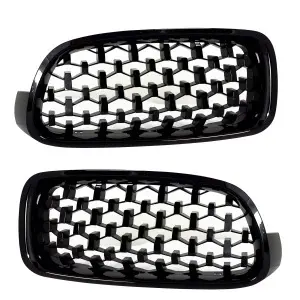 Grila BMW F30 F31 DIAMOND look negru lucios - Img 2
