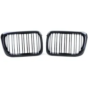 Grila dubla BMW E36 FL facelift M-Look negru lucios - Img 2