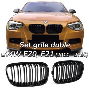 Grila dubla BMW F20 F21 NFL (2011 - 2015) M-LOOK negru lucios - Img 1