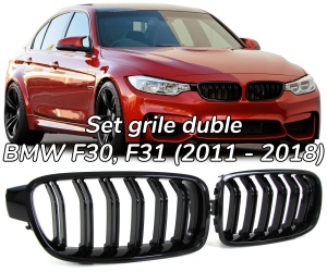 Grila dubla BMW F30 F31 M-LOOK negru lucios