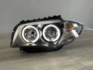 Set faruri BMW E81, E82, E87, E88 Angel Eyes negru - Img 6