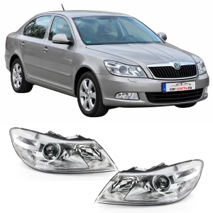Set faruri Skoda Octavia II cu lupa facelift (2009 - 2013)