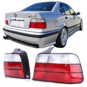 Stopuri BMW E36 sedan rosu alb - Img 2