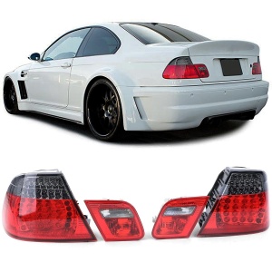 Stopuri BMW E46 coupe NFL LED rosu fumuriu