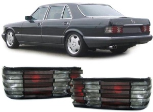 Stopuri Mercedes W126 rosu/fumuriu - Img 1